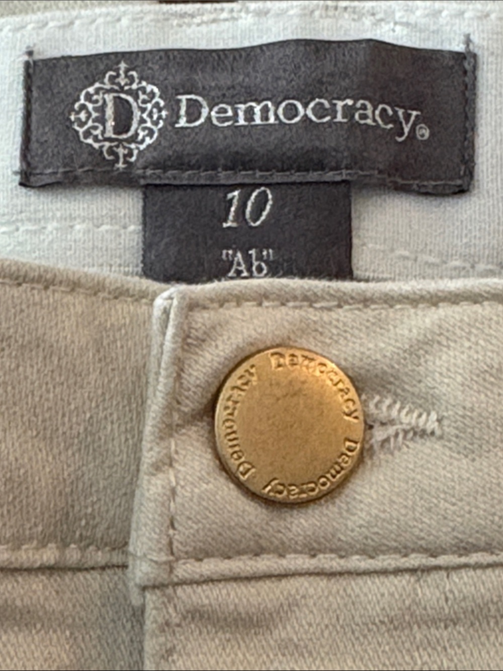 Democracy AB Solution Skyrise cream denim jeans with frayed hem size 10 - Picture 6 of 11